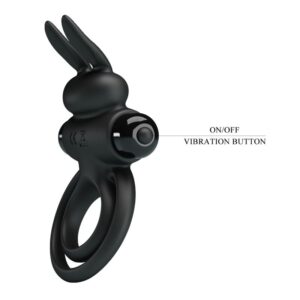 For Him-Vibratore Iii Rabbit Ring per Pene Nero-Silicone, 10 — PRETTY LOVE · Anelli & Guaine per pene (immagine 7)