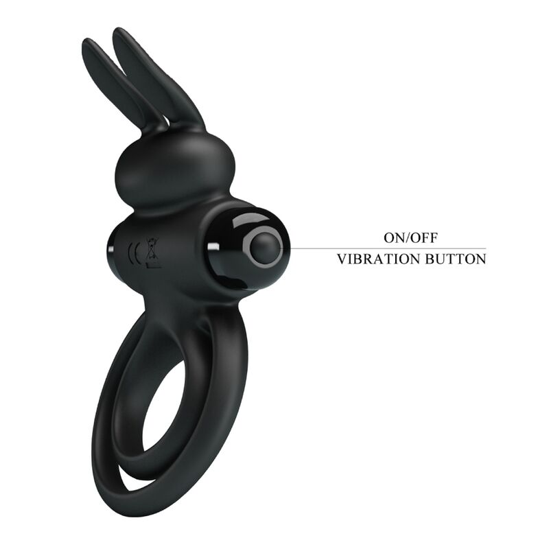 For Him-Vibratore Iii Rabbit Ring per Pene Nero-Silicone, 10 — PRETTY LOVE · Anelli & Guaine per pene (immagine 7)