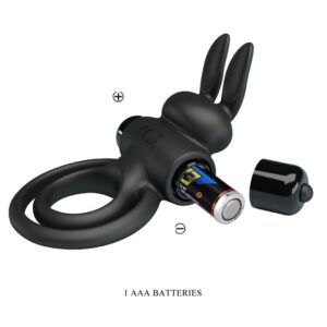For Him-Vibratore Iii Rabbit Ring per Pene Nero-Silicone, 10 — PRETTY LOVE · Anelli & Guaine per pene (immagine 3)