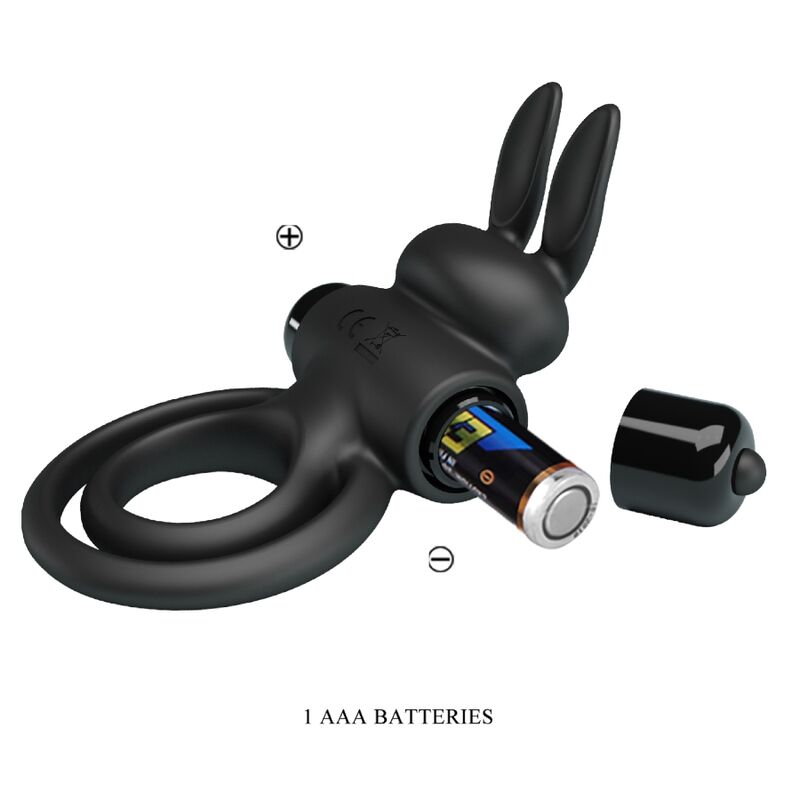 For Him-Vibratore Iii Rabbit Ring per Pene Nero-Silicone, 10 — PRETTY LOVE · Anelli & Guaine per pene (immagine 3)
