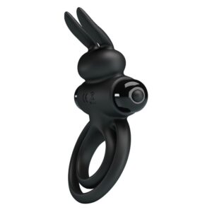 For Him-Vibratore Iii Rabbit Ring per Pene Nero-Silicone, 10 — PRETTY LOVE · Anelli & Guaine per pene (immagine 2)