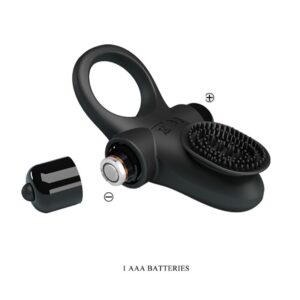 For Him-Vibratore Ring Ii per Pene Nero-Silicone, 10 velocità — PRETTY LOVE · Anelli & Guaine per pene (imaginea 3)