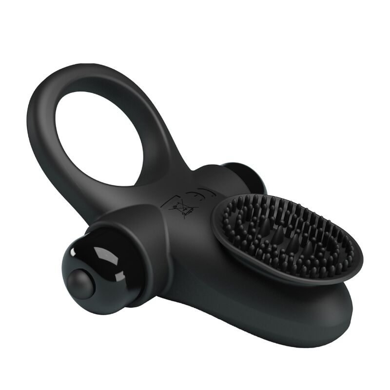 For Him-Vibratore Ring Ii per Pene Nero-Silicone, 10 velocità — PRETTY LOVE · Anelli & Guaine per pene (imaginea 8)