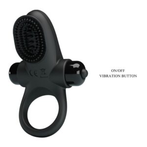 For Him-Vibratore Ring Ii per Pene Nero-Silicone, 10 velocità — PRETTY LOVE · Anelli & Guaine per pene (imaginea 7)