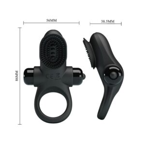 For Him-Vibratore Ring Ii per Pene Nero-Silicone, 10 velocità — PRETTY LOVE · Anelli & Guaine per pene (imaginea 6)