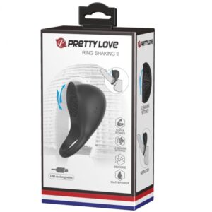 For Him-Anello Vibratore per Pene con Lingua Nera-Silicone, 12 — PRETTY LOVE · Anelli & Guaine per pene (imaginea 9)