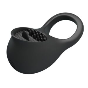 For Him-Anello Vibratore per Pene con Lingua Nera-Silicone, 12 — PRETTY LOVE · Anelli & Guaine per pene (imaginea 7)