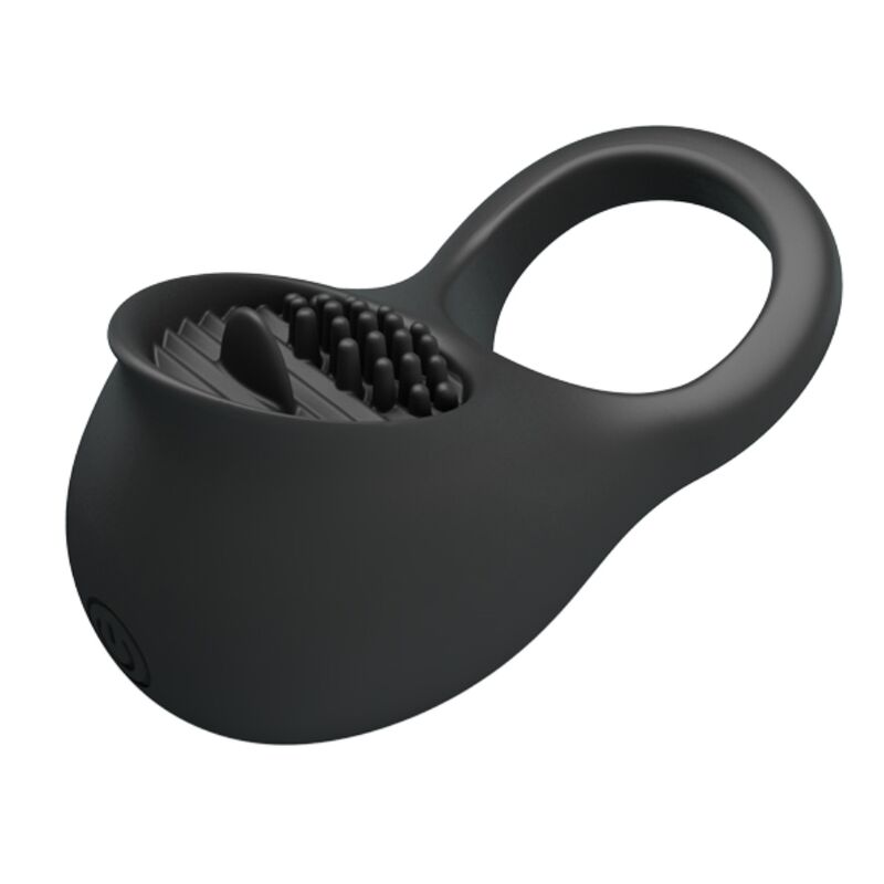 For Him-Anello Vibratore per Pene con Lingua Nera-Silicone, 12 — PRETTY LOVE · Anelli & Guaine per pene (imaginea 7)