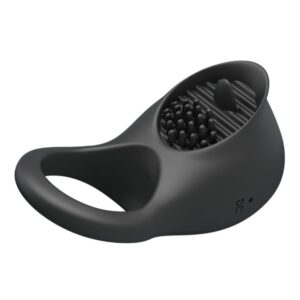 For Him-Anello Vibratore per Pene con Lingua Nera-Silicone, 12 — PRETTY LOVE · Anelli & Guaine per pene (imaginea 3)
