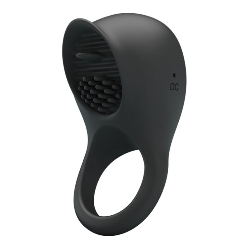 For Him-Anello Vibratore per Pene con Lingua Nera-Silicone, 12