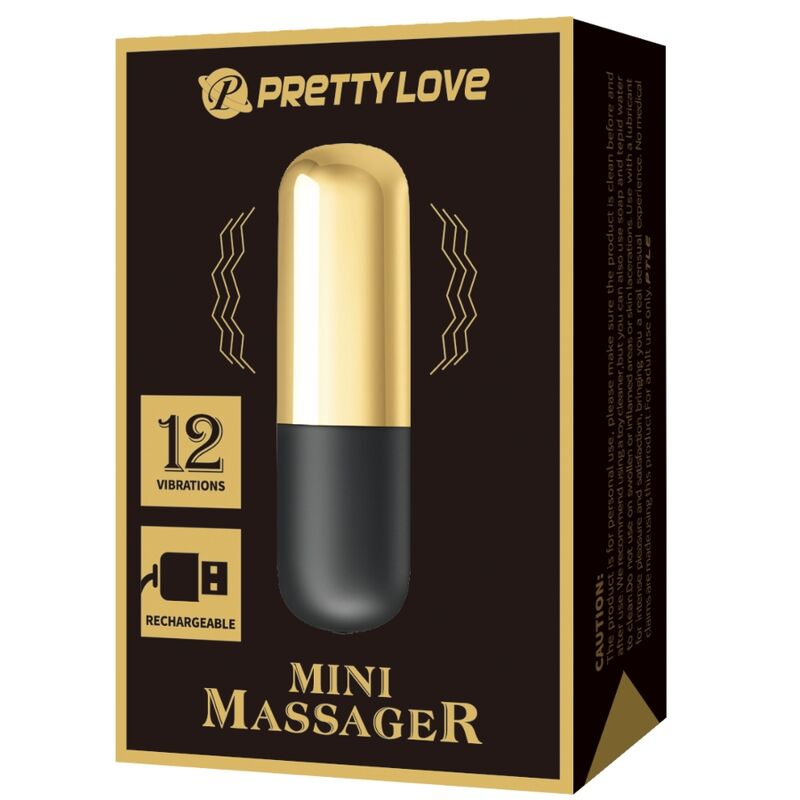 Fun Toys-Mini Bullet Vibratore Ricaricabile Oro-Silicone, 12 — PRETTY LOVE · Vibratori (imaginea 7)