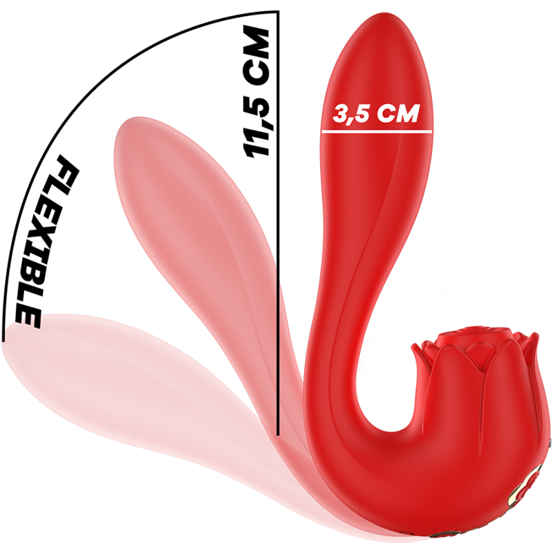 Mia-Selena Stimolatore Vibratorio a Battitura, Rosso-Silicone, 7 velocità · Vibratori (immagine 7)