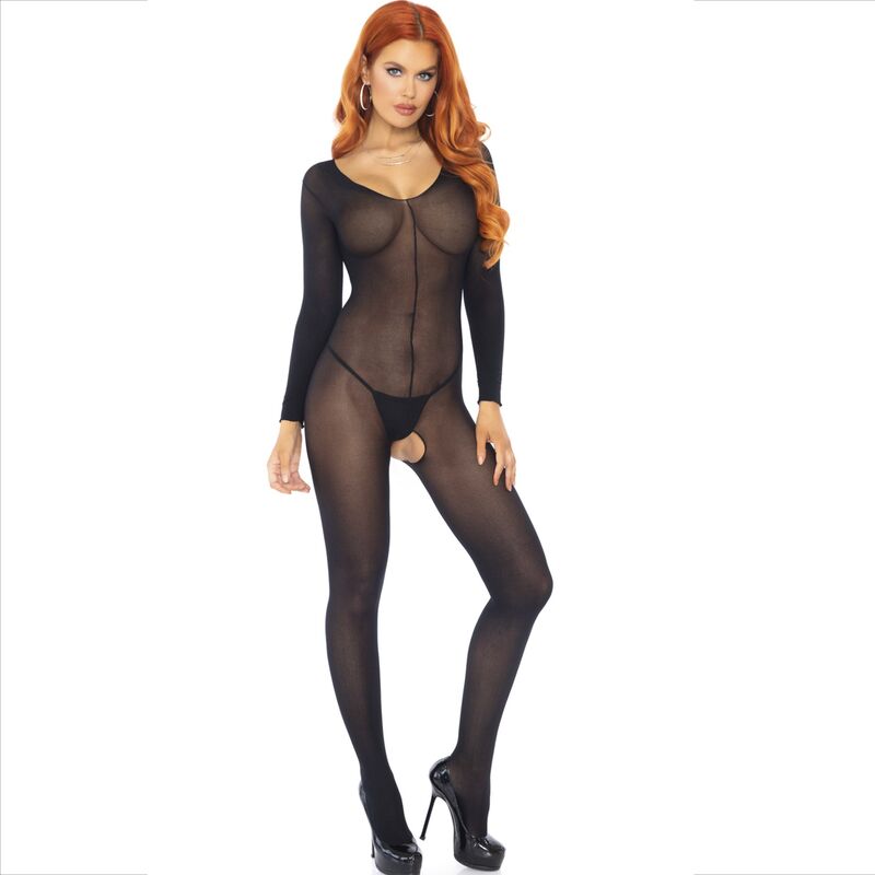 Leg Avenue Bodystockings-Bodystocking con Maniche Lunghe, Nero 3 Leg Avenue Bodystockings-Bodystocking con Maniche Lunghe, Nero · Lingerie sexy donna (imaginea 3)