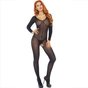 Leg Avenue Bodystockings-Bodystocking con Maniche Lunghe, Nero 10 Leg Avenue Bodystockings-Bodystocking con Maniche Lunghe, Nero · Lingerie sexy donna (imaginea 5)