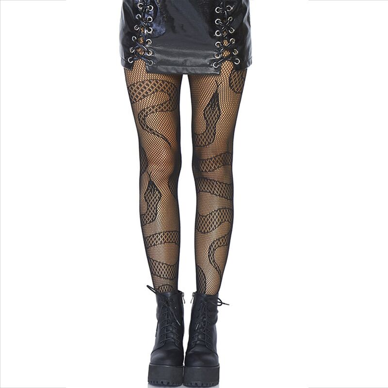 Leg Avenue Hosiery-Calze Rete con Modello Serpente, Neri 1 Leg Avenue Hosiery-Calze Rete con Modello Serpente, Neri · Lingerie sexy donna