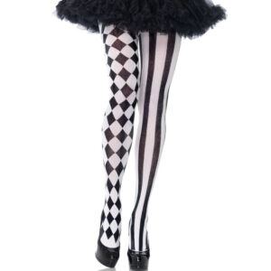Leg Avenue Hosiery-Calze Tipo Harlequin Nero/Bianco · Lingerie sexy donna