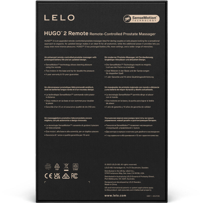 Lelo-Hugo 2 Remote Massaggiatore di prostata con telecomando 16 Lelo-Hugo 2 Remote Massaggiatore di prostata con telecomando · Giocattoli anali (imaginea 4)