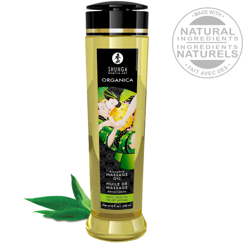 Shunga Oils-Shunga Olio da Massaggio Biologico Tè Verde 240 ml · Massaggio erotico