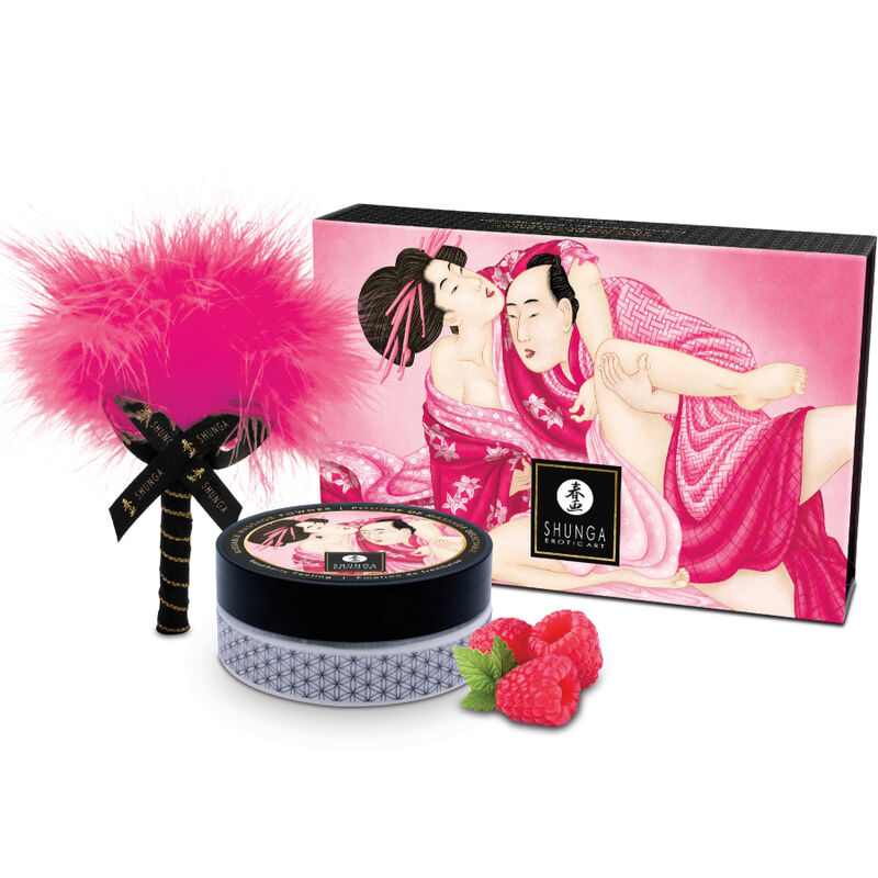 Shunga Body Power-Kit Polvere Commestibile per Massaggio Lampone
