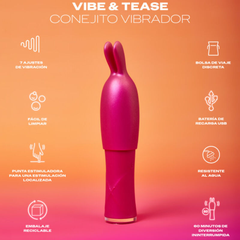 Durex Toys-Vibe & Tease Vibratore Bunny Ricaricabile, 7 modalità 2 Durex Toys-Vibe & Tease Vibratore Bunny Ricaricabile, 7 modalità · Vibratori (imaginea 2)