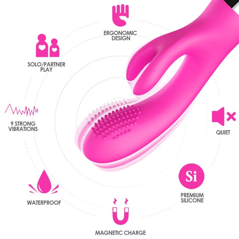 Armony Vibrators-Vibratore Rabbit Silicone, 2x9 Modi · Vibratori (immagine 3)