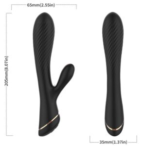 Armony Vibrators-Vibratore Rabbit in Silicone, Nero-10 velocità · Vibratori (imaginea 3)