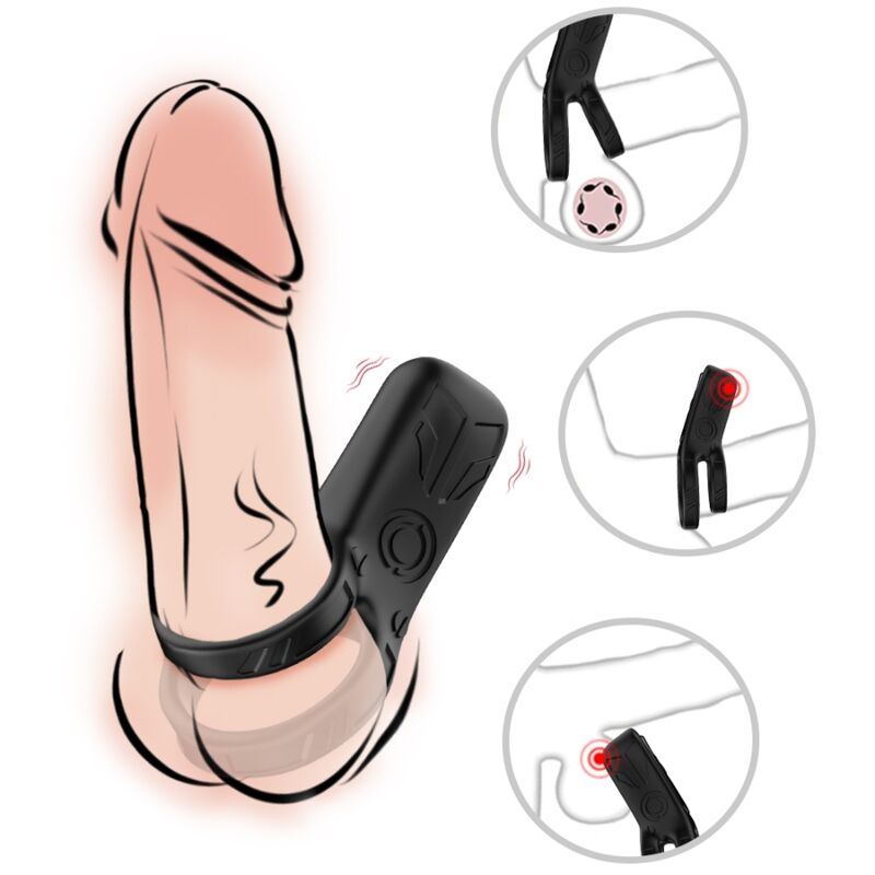 Armony For Him-Anello Vibratore Doppio Nero-Silicone, 10 velocità 3 Armony For Him-Anello Vibratore Doppio Nero-Silicone, 10 velocità · Anelli & Guaine per pene (imaginea 3)