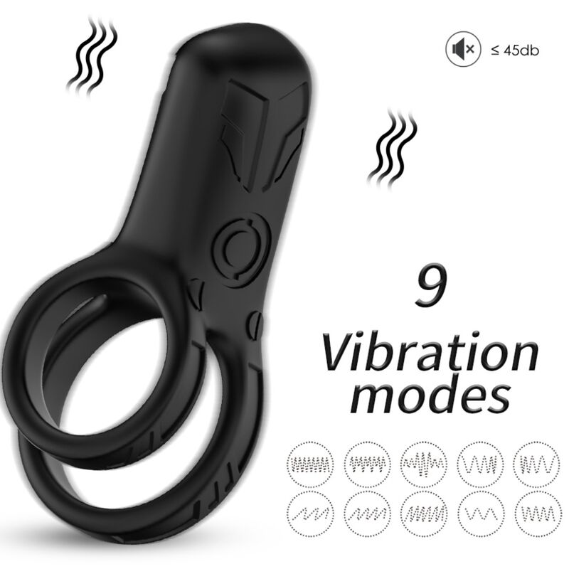 Armony For Him-Anello Vibratore Doppio Nero-Silicone, 10 velocità 1 Armony For Him-Anello Vibratore Doppio Nero-Silicone, 10 velocità · Anelli & Guaine per pene