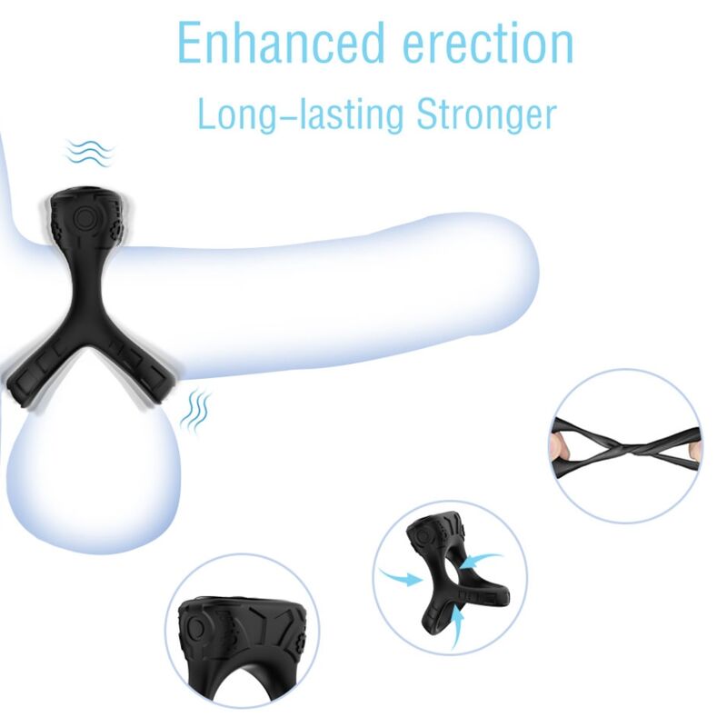 Armony For Him-Anello vibratore multiposizione Nero-Silicone, 10 2 Armony For Him-Anello vibratore multiposizione Nero-Silicone, 10 · Anelli & Guaine per pene (imaginea 2)