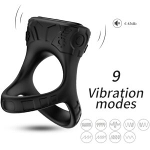 Armony For Him-Anello vibratore multiposizione Nero-Silicone, 10