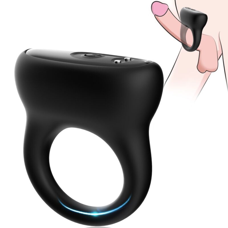 Armony For Him-Anello Vibratore Nero-Silicone, 10 velocità