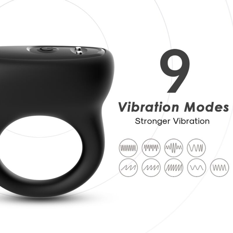 Armony For Him-Anello Vibratore Nero-Silicone, 10 velocità · Anelli & Guaine per pene (imaginea 4)