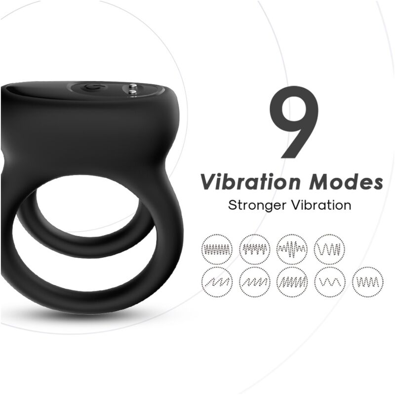 Armony For Him-Vibratore a doppio anello Nero-Silicone, 10 velocità 4 Armony For Him-Vibratore a doppio anello Nero-Silicone, 10 velocità · Anelli & Guaine per pene (imaginea 4)