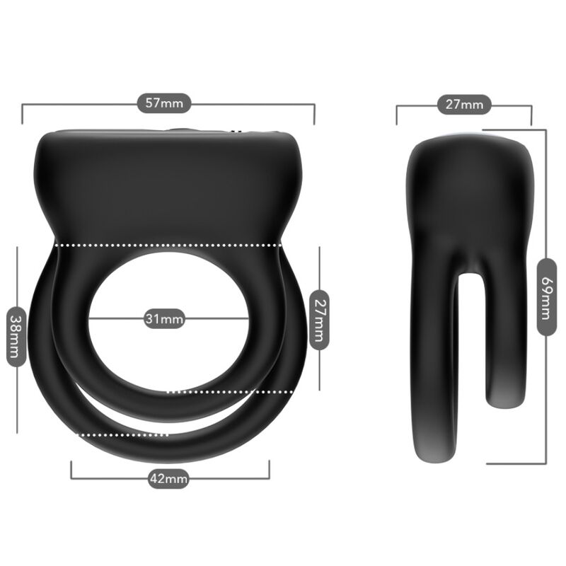 Armony For Him-Vibratore a doppio anello Nero-Silicone, 10 velocità 3 Armony For Him-Vibratore a doppio anello Nero-Silicone, 10 velocità · Anelli & Guaine per pene (imaginea 3)