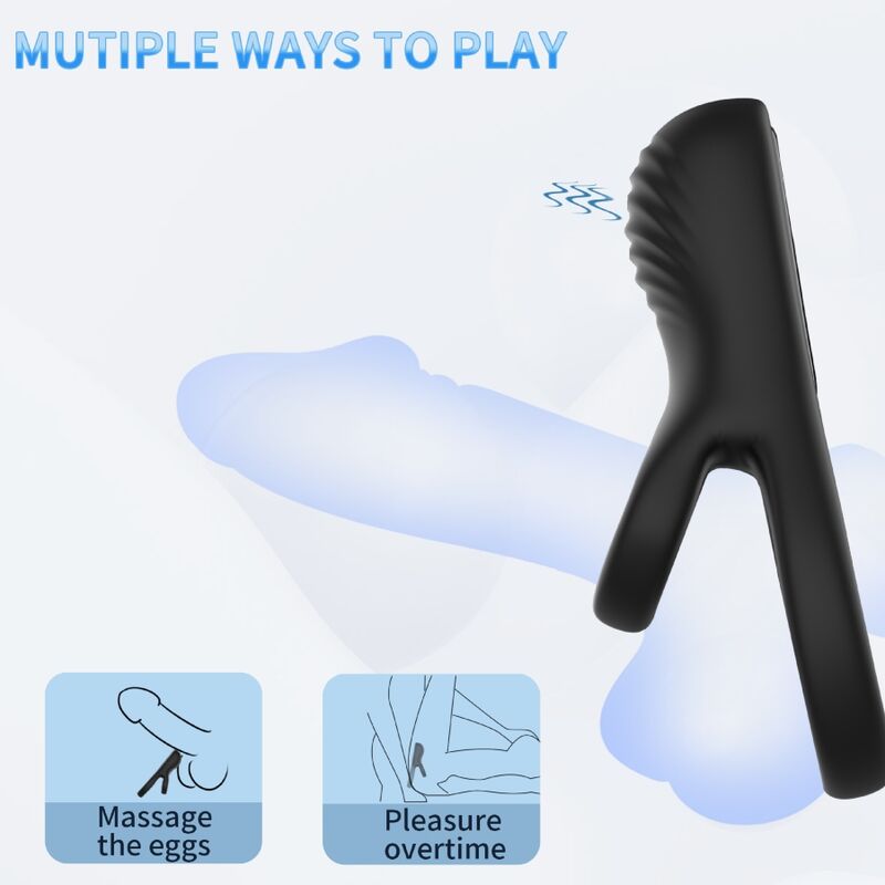 Armony For Him-Doppio Anello Vibratore Nero-Silicone, 10 velocità 4 Armony For Him-Doppio Anello Vibratore Nero-Silicone, 10 velocità · Anelli & Guaine per pene (imaginea 4)
