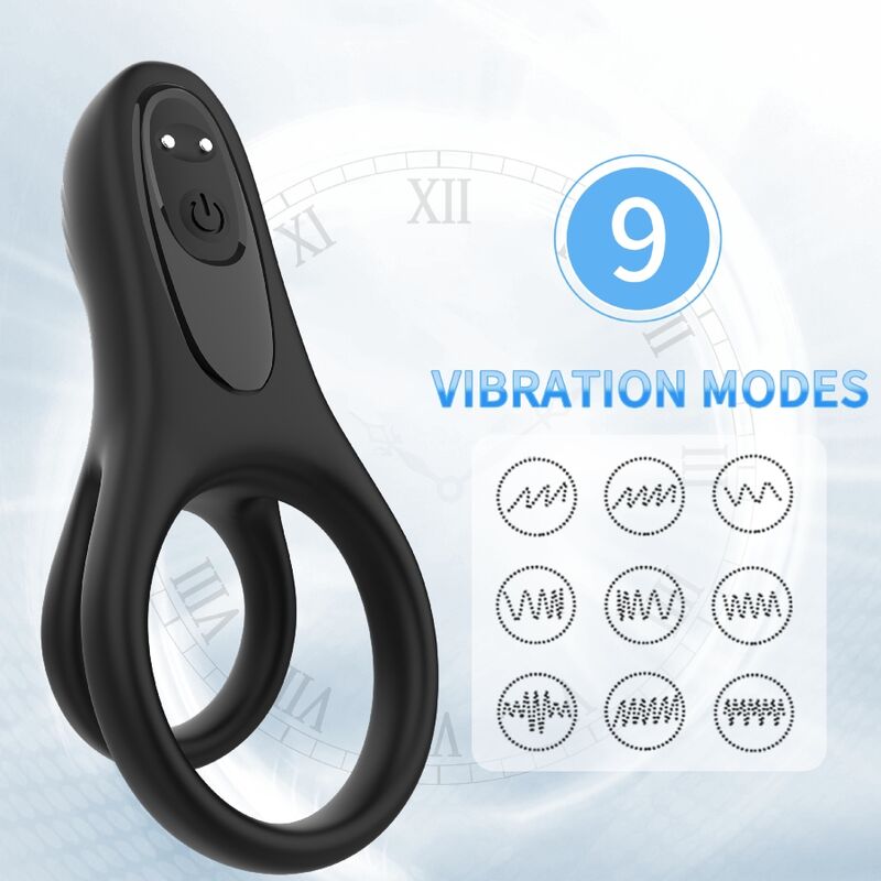 Armony For Him-Doppio Anello Vibratore Nero-Silicone, 10 velocità 3 Armony For Him-Doppio Anello Vibratore Nero-Silicone, 10 velocità · Anelli & Guaine per pene (imaginea 3)