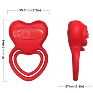 Armony For Him-Anello Vibratore Cuore Rossa-Silicone, 10 velocità · Anelli & Guaine per pene (imaginea 2)