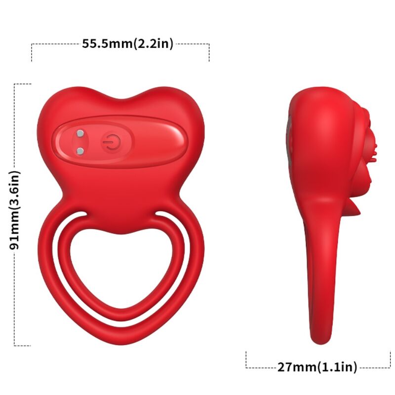 Armony For Him-Anello Vibratore Cuore Rossa-Silicone, 10 velocità 2 Armony For Him-Anello Vibratore Cuore Rossa-Silicone, 10 velocità · Anelli & Guaine per pene (imaginea 2)