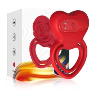 Armony For Him-Anello Vibratore Cuore Rossa-Silicone, 10 velocità · Anelli & Guaine per pene (imaginea 5)