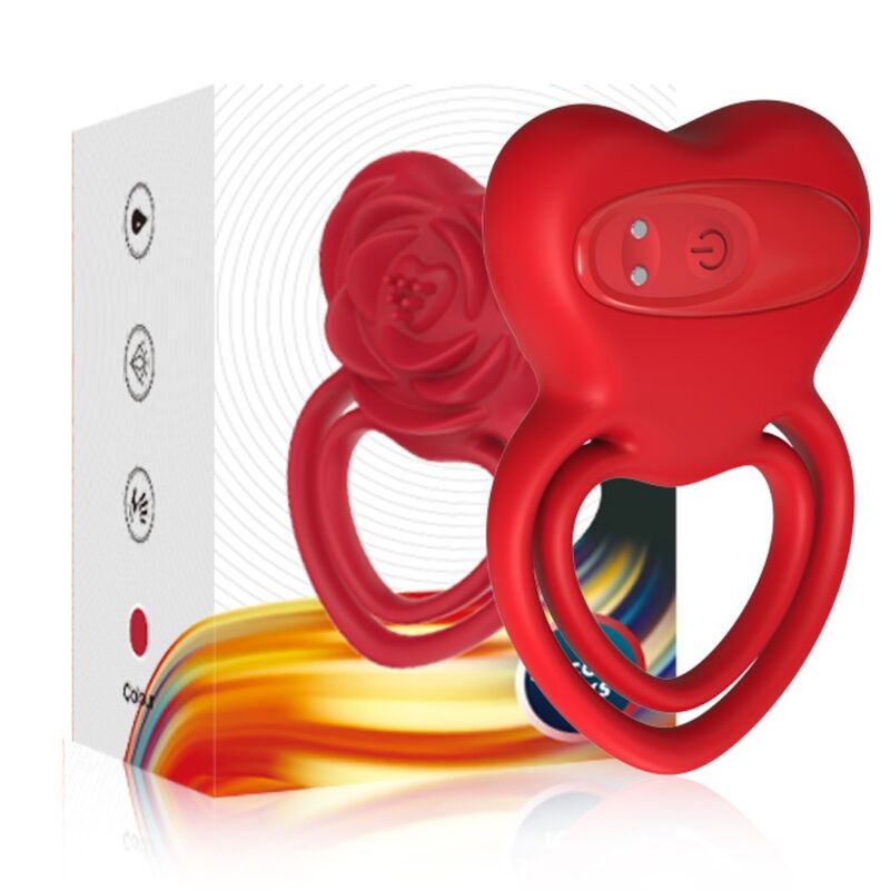 Armony For Him-Anello Vibratore Cuore Rossa-Silicone, 10 velocità · Anelli & Guaine per pene (imaginea 5)