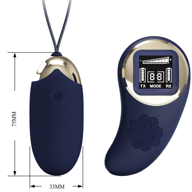 Remote Control-Miniera Uovo Vibratore con Telecomando Blu-Silicone — PRETTY LOVE · Vibratori (immagine 4)
