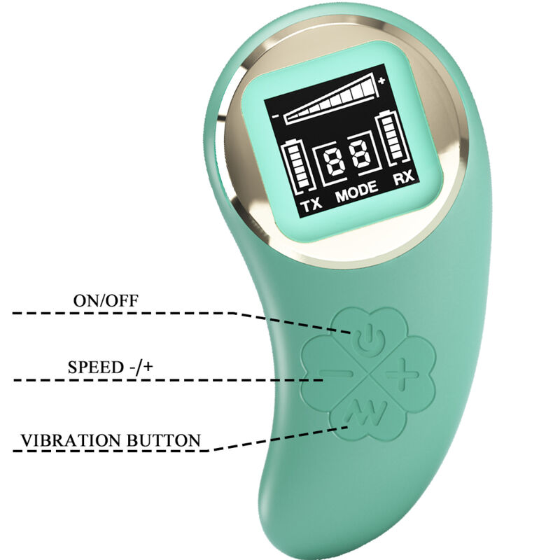 Remote Control-Uovo Vibratore Verde con Telecomando Miniera-Silicone, 10 — PRETTY LOVE · Vibratori (immagine 4)