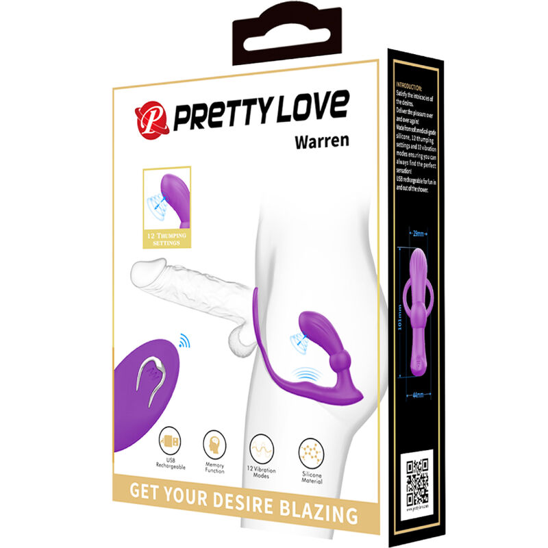 For Him-Warren Anello per Pene e Plug anale Vibratore — PRETTY LOVE · Anelli & Guaine per pene (immagine 13)