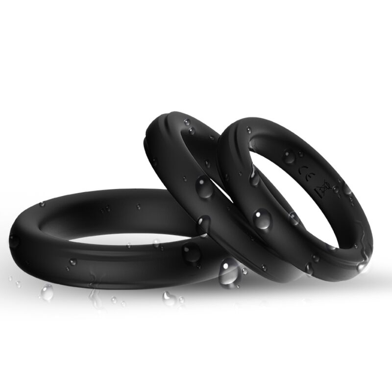 Armony For Him-Triplo anello in silicone Nero · Anelli & Guaine per pene (imaginea 4)