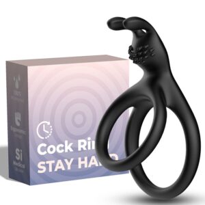 Armony For Him-Tensy Double Rabbit Ring Nero-Silicone · Anelli & Guaine per pene (immagine 3)