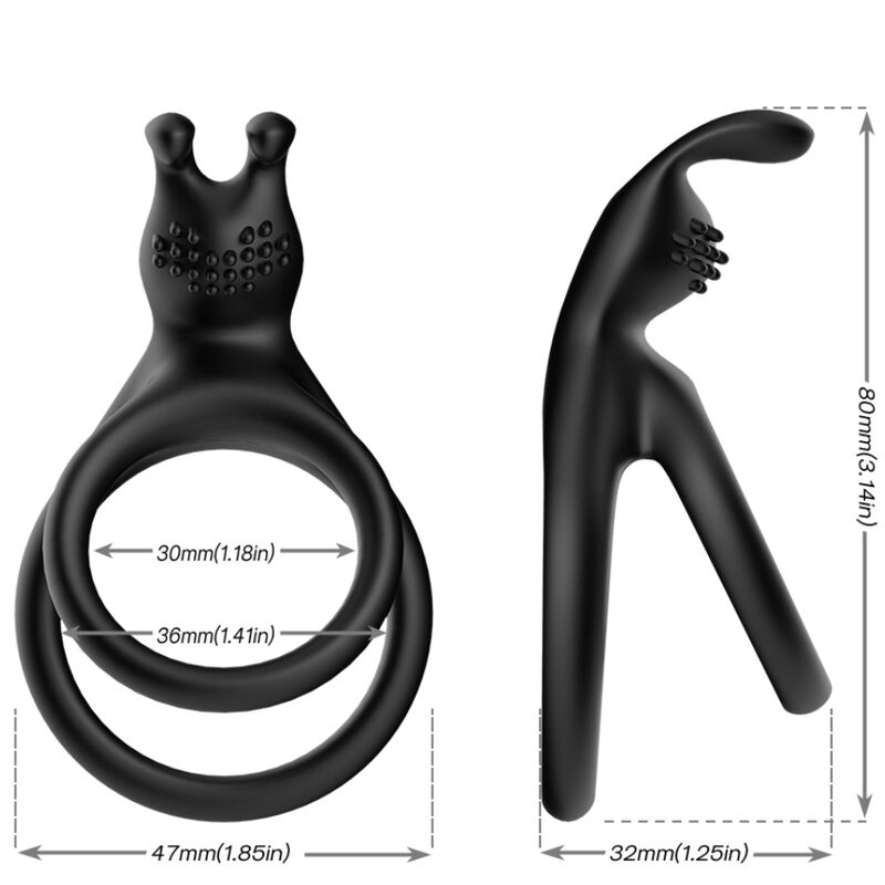 Armony For Him-Tensy Double Rabbit Ring Luci-Silicone · Anelli & Guaine per pene (immagine 2)