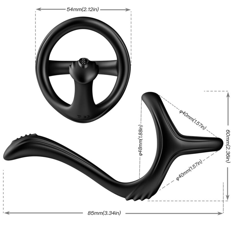 Armony For Him-Treasure Anello anale doppio Nero-Silicone 3 Armony For Him-Treasure Anello anale doppio Nero-Silicone · Anelli & Guaine per pene (imaginea 3)