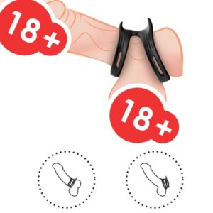 Armony For Him-Dualring Double Elastic Ring Nero-Silicone · Anelli & Guaine per pene (immagine 3)