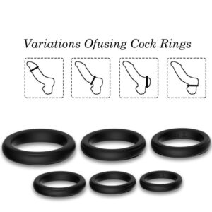 Armony For Him-Anelli elastici in silicone Nero 6 Armony For Him-Anelli elastici in silicone Nero · Anelli & Guaine per pene (imaginea 3)
