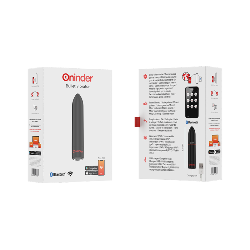 Oninder-Berlin Bullet Vibratore Nero 9 modalità 8.5 X 2 cm · Vibratori (immagine 8)
